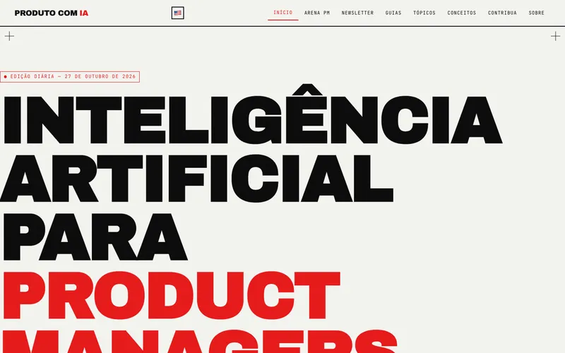 Página inicial do site produtocomia.com.br